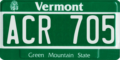 VT license plate ACR705
