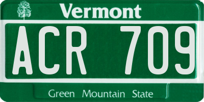 VT license plate ACR709