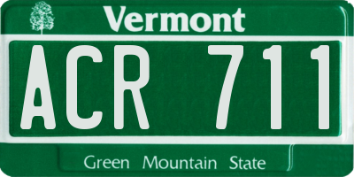 VT license plate ACR711