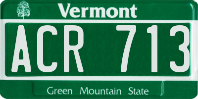 VT license plate ACR713