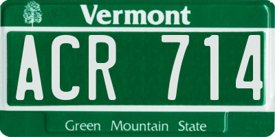 VT license plate ACR714