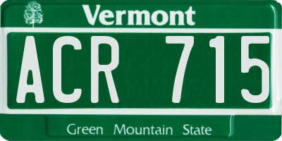 VT license plate ACR715