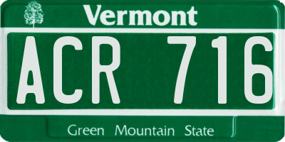 VT license plate ACR716