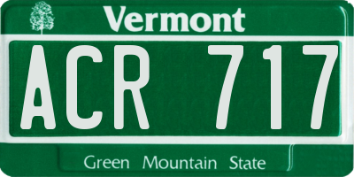 VT license plate ACR717