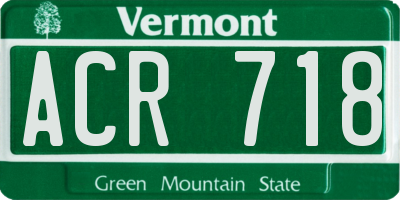 VT license plate ACR718