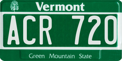VT license plate ACR720