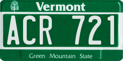VT license plate ACR721