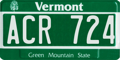 VT license plate ACR724
