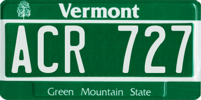 VT license plate ACR727