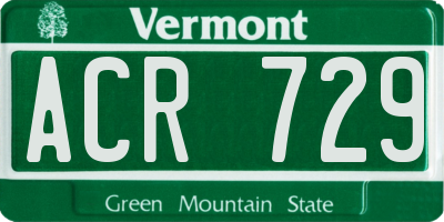 VT license plate ACR729