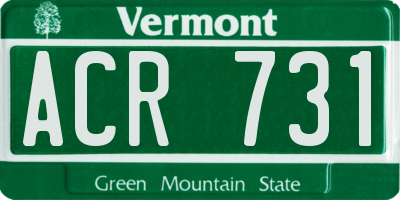 VT license plate ACR731