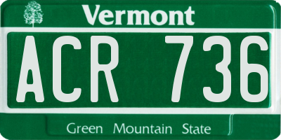 VT license plate ACR736