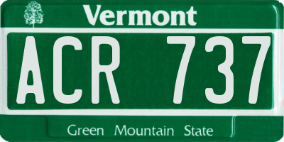 VT license plate ACR737
