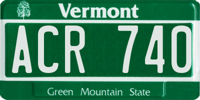 VT license plate ACR740