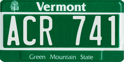 VT license plate ACR741