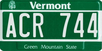 VT license plate ACR744