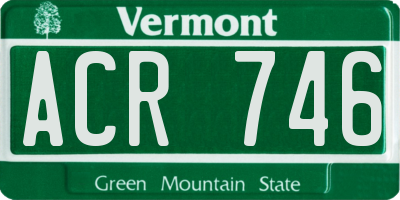 VT license plate ACR746