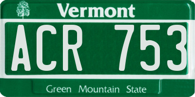 VT license plate ACR753
