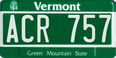 VT license plate ACR757