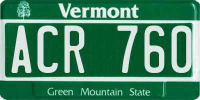 VT license plate ACR760