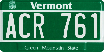 VT license plate ACR761
