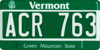 VT license plate ACR763