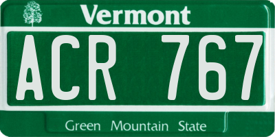 VT license plate ACR767