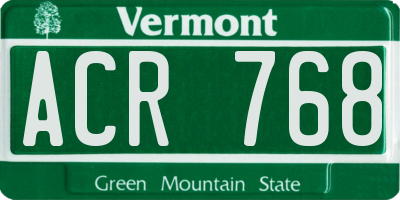 VT license plate ACR768