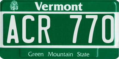 VT license plate ACR770