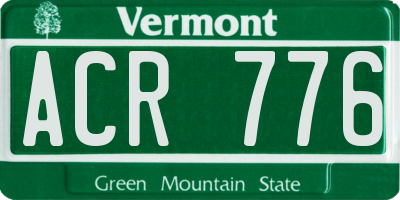 VT license plate ACR776