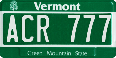 VT license plate ACR777