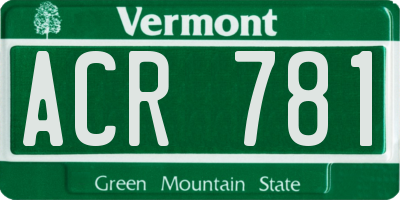 VT license plate ACR781