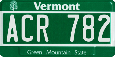 VT license plate ACR782