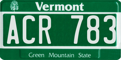 VT license plate ACR783