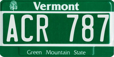 VT license plate ACR787
