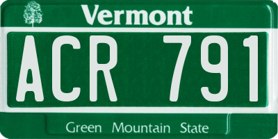 VT license plate ACR791
