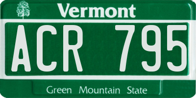 VT license plate ACR795