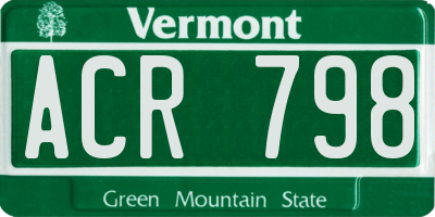 VT license plate ACR798