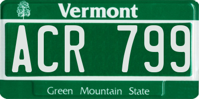 VT license plate ACR799
