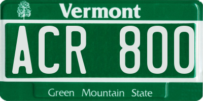 VT license plate ACR800