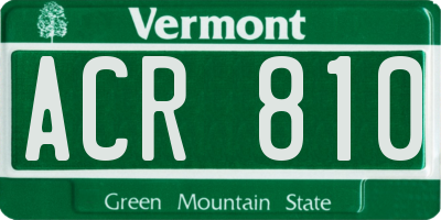 VT license plate ACR810