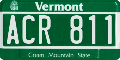 VT license plate ACR811