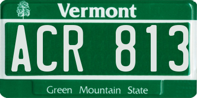VT license plate ACR813