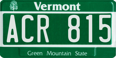 VT license plate ACR815