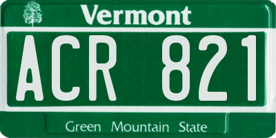 VT license plate ACR821
