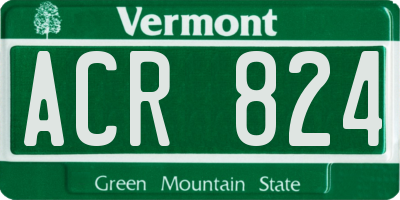 VT license plate ACR824