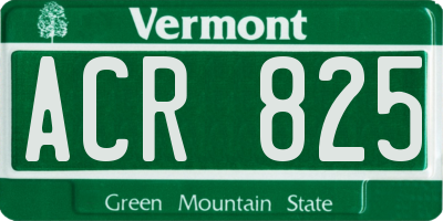 VT license plate ACR825