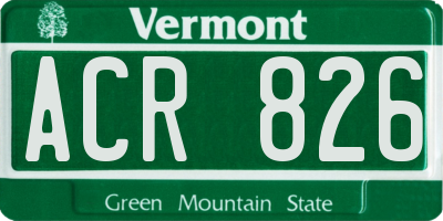 VT license plate ACR826