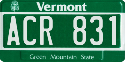 VT license plate ACR831