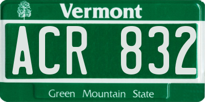VT license plate ACR832